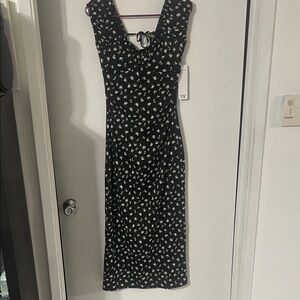 Madden Girl Black Floral Midi Dress